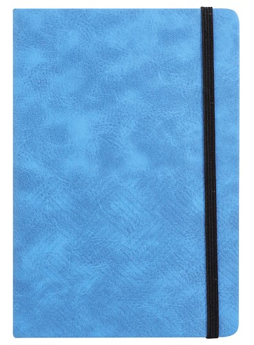 Блокнот Deli EN123LBLUE A5 210х143мм искусст. кожа 80л линейка твердая обложка голубой