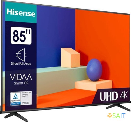 Телевизор LED Hisense 85" 85A6K черный 4K Ultra HD 60Hz DVB-T DVB-T2 DVB-C DVB-S DVB-S2 USB WiFi Smart TV