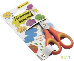 Ножницы Silwerhof детские 130мм ручки пластиковые нержавеющая сталь оранжевый/желтый