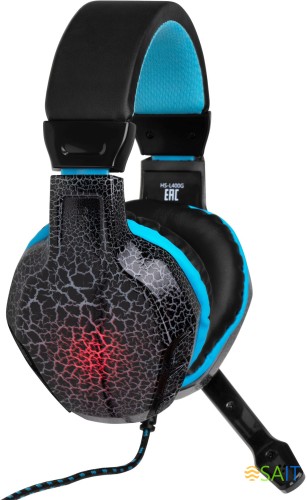 Наушники с микрофоном Оклик HS-L400G ZEUS черный/синий 2.2м мониторные оголовье (359480)