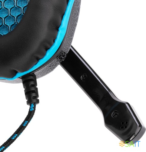 Наушники с микрофоном Оклик HS-L400G ZEUS черный/синий 2.2м мониторные оголовье (359480)