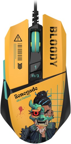 Мышь A4Tech Bloody W63 Max Renegade желтый/рисунок оптическая (12000dpi) USB