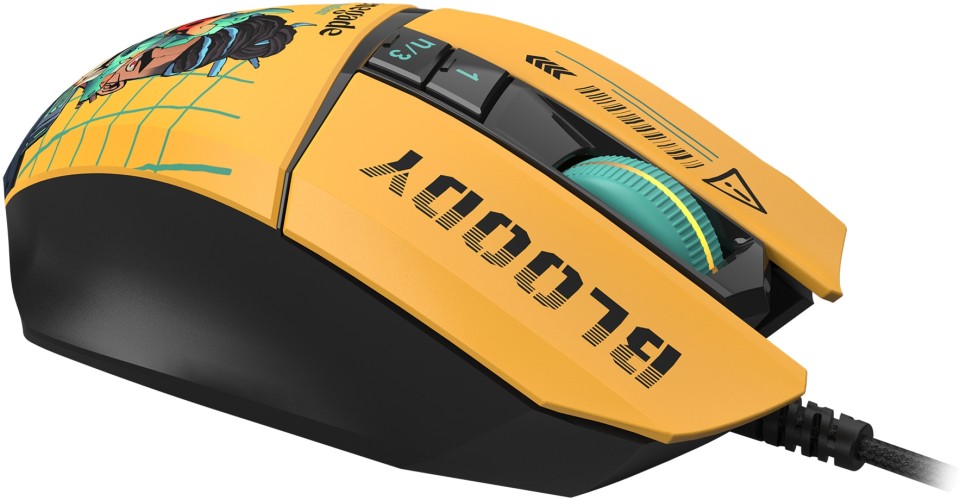 Мышь A4Tech Bloody W63 Max Renegade желтый/рисунок оптическая (12000dpi) USB