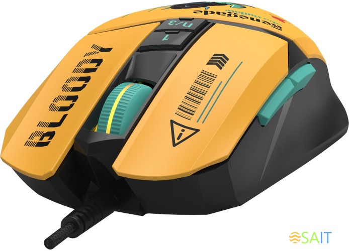 Мышь A4Tech Bloody W63 Max Renegade желтый/рисунок оптическая (12000dpi) USB