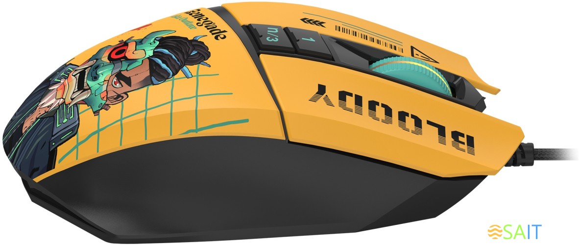 Мышь A4Tech Bloody W63 Max Renegade желтый/рисунок оптическая (12000dpi) USB