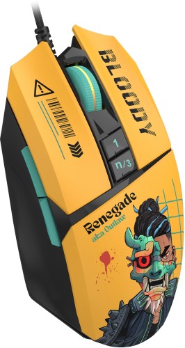 Мышь A4Tech Bloody W63 Max Renegade желтый/рисунок оптическая (12000dpi) USB