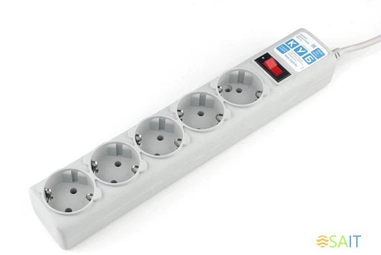 Сетевой фильтр Powercube SPG-B-6 1.9м (5 розеток) серый (коробка)