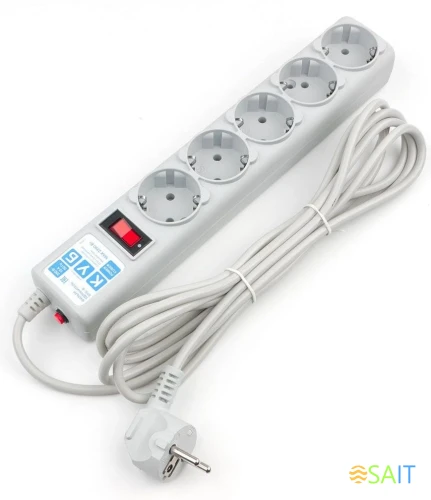 Сетевой фильтр Powercube SPG-B-6 1.9м (5 розеток) серый (коробка)