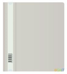 Папка-скоросшиватель Бюрократ Люкс -PSL20A5GREY A5 прозрач.верх.лист пластик серый 0.14/0.18