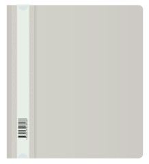 Папка-скоросшиватель Бюрократ Люкс -PSL20A5GREY A5 прозрач.верх.лист пластик серый 0.14/0.18