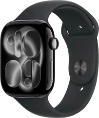 Смарт-часы Apple Watch Series 11 A3333 46мм OLED корп.черный Sport Band рем.черный разм.брасл.:M/L (MEUX4LW/A)