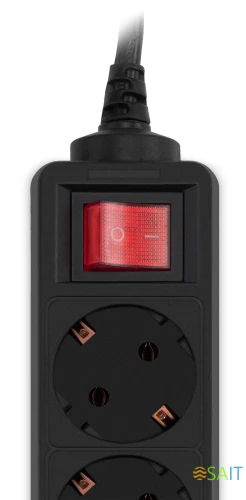 Сетевой фильтр PC Pet AP01006-5-B 5м (5 розеток) черный (пакет ПЭ)