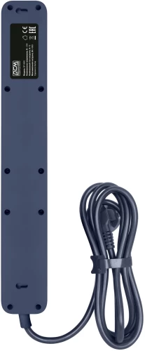 Сетевой фильтр Powercom SP-06W 3,0М 3м (6 розеток) белый/серый (коробка)