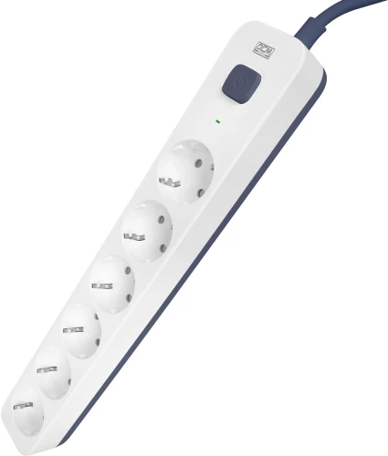 Сетевой фильтр Powercom SP-06W 3,0М 3м (6 розеток) белый/серый (коробка)