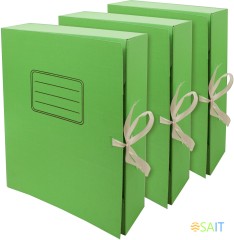 Папка архивная 2 завязки Silwerhof микрогофрокартон корешок 75мм A4 зеленый (упак.:3шт)