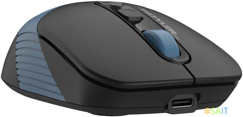 Мышь A4Tech Fstyler FG10CS Air черный/синий оптическая 2000dpi silent беспров. USB для ноутбука 4but (FG10CS AIR ASH BLUE)