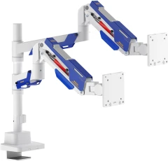 Кронштейн для мониторов Ultramounts UM744WB белый/синий 24"-57" макс.27кг крепление к столешнице поворот и наклон