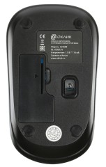 Мышь Оклик 525MW черный/голубой оптическая 1000dpi беспров. USB для ноутбука 3but (1090724)