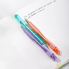 Набор ручек гелев. автоматическая Deli Arris (EG09-BK-P) прозрачный/серый d=0.5мм черн. черн. кор.карт. (12шт) резин. манжета