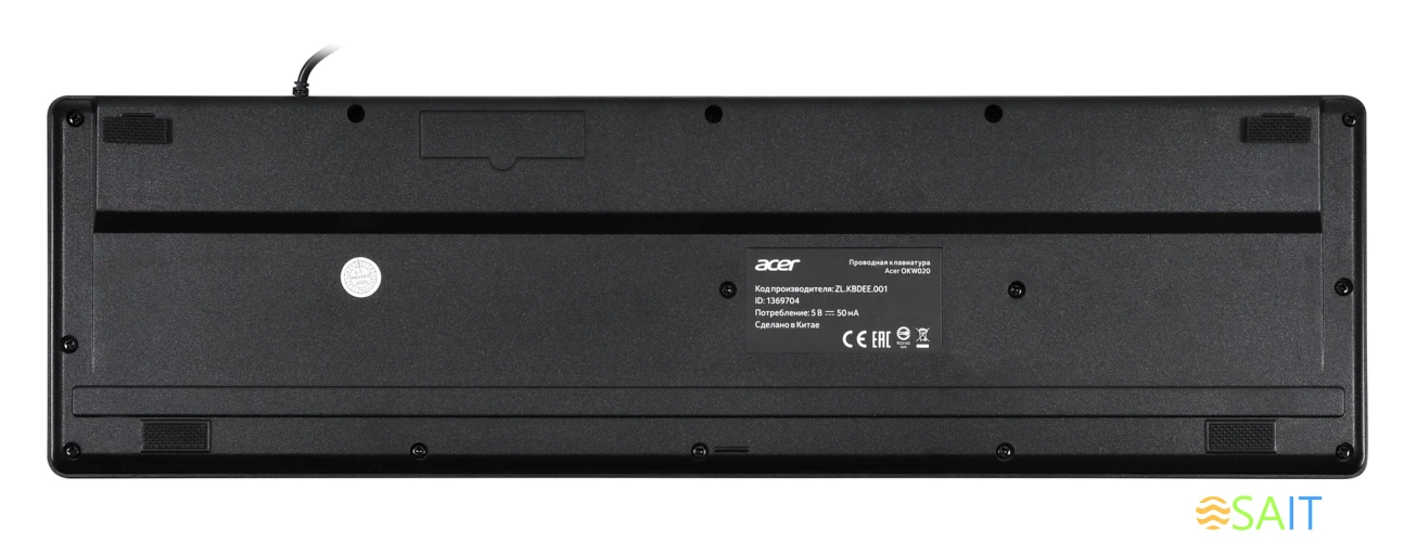 Клавиатура Acer OKW020 черный USB slim Multimedia (ZL.KBDEE.001)
