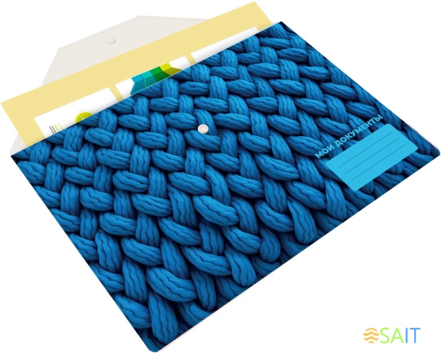 Конверт на кнопке Silwerhof FABRIC A4 пластик 0.25мм