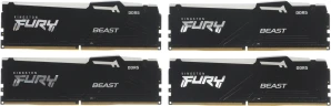 Память DDR5 4x16GB 5200MHz Kingston KF552C40BBAK4-64 Fury Beast RGB RTL Gaming PC5-41600 CL40 DIMM 288-pin 1.25В kit single rank с радиатором Ret