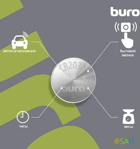Батарея Buro Lithium CR2032 (5шт) блистер