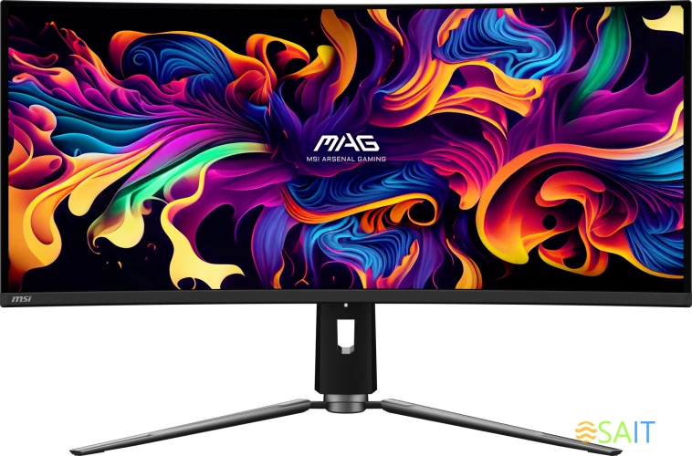 Монитор MSI 34" MAG 341CQP QD-OLED черный QD OLED LED 21:9 HDMI матовая HAS 250cd 178гр/178гр 3440x1440 175Hz FreeSync Premium Pro DP UW USB 9.3кг
