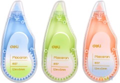 Лента коррект. Deli EH333 12мx5мм ассорти корпус белый блистер (упак.:3шт)