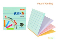 Блок самоклеящийся бумажный Stick`n Magic 21577 76x76мм 100лист. 70г/м2 пастель 4цв.в упак. в линейку