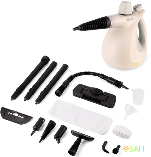 Пароочиститель ручной Kitfort КТ-9177 1050Вт бежевый/серый