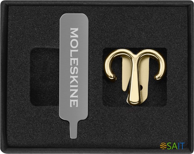 Шильд-символ Moleskine Zodiac Овен металл золотистый коробка с европод. PINARIESGOLD