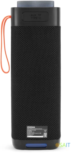 Колонка порт. Digma D-PS1522 черный 60W 2.0 BT 10м 3000mAh (PS1522B)