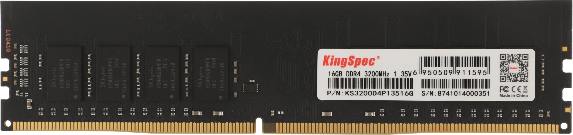 Память DDR4 16GB 3200MHz Kingspec KS3200D4P13516G RTL PC4-25600 CL17 DIMM 288-pin 1.35В dual rank Ret