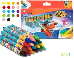 Восковые мелки Deli EC21010 Super Wings 18цв. картон.кор./европод.