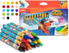 Восковые мелки Deli EC21010 Super Wings 18цв. картон.кор./европод.
