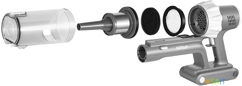 Пылесос Kitfort КТ-5341 230Вт серый/белый