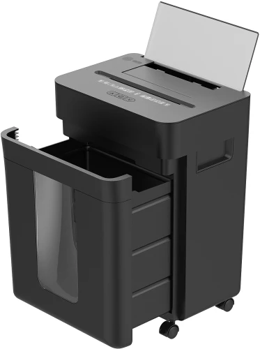 Шредер Cactus CS-SH-D8 черный с автоподачей (секр.P-4) фрагменты 150лист. 24лтр. скобы пл.карты