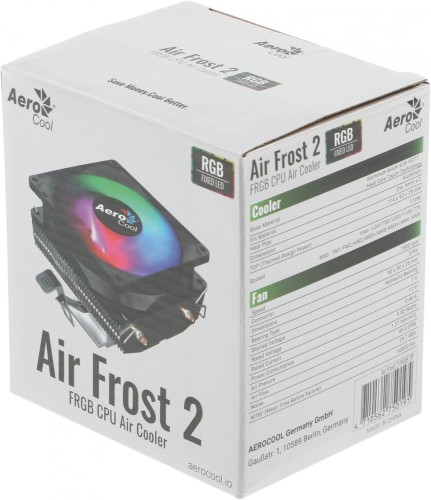 Устройство охлаждения(кулер) Aerocool Air Frost 2 RGB Soc-AM5/AM4/1200/1700/1851 черный/белый 3-pin 26dB Al+Cu 110W 250gr Ret (AIR FROST 2 FRGB 3P)