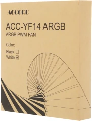 Вентилятор для корпуса Accord ACC-YF14 ARGB 140х140x25 белый 4-pin (ACC-YF14 ARGB WHITE) brown box