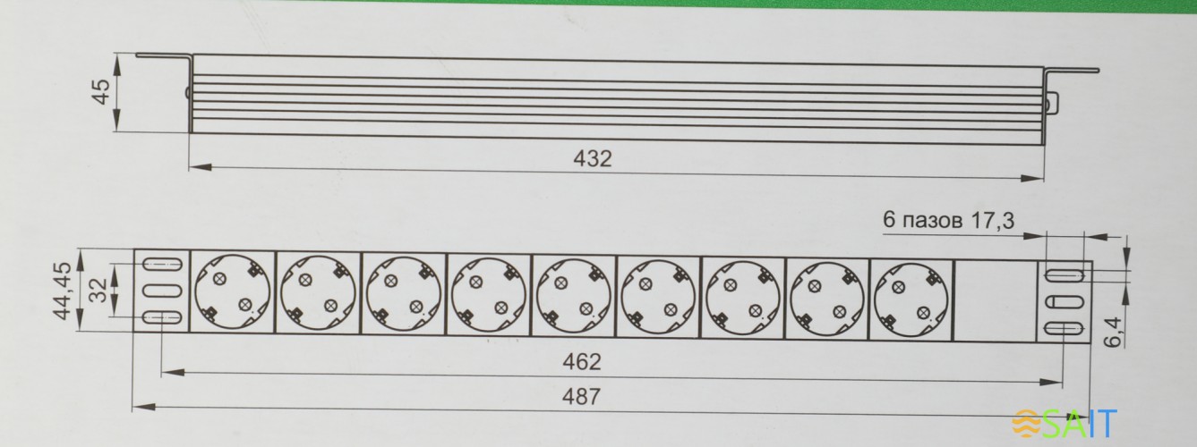 Блок распределения питания ITK PH21-6D3 гор.размещ. 6xSchuko базовые 16A C14