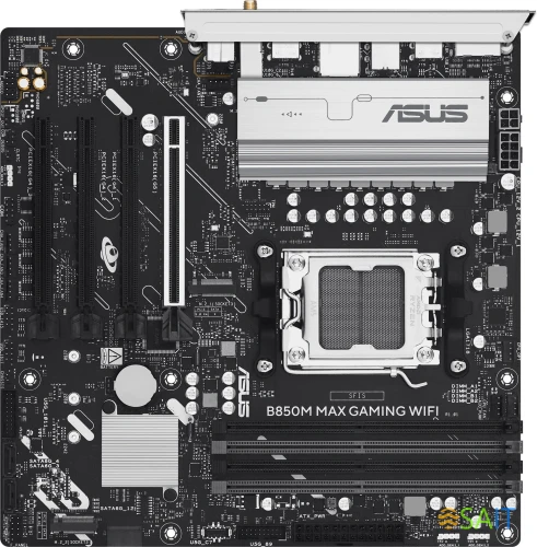 Материнская плата Asus B850M MAX GAMING WIFI SocketAM5 AMD B850 4xDDR5 mATX AC`97 8ch(7.1) GbLAN RAID+HDMI+DP