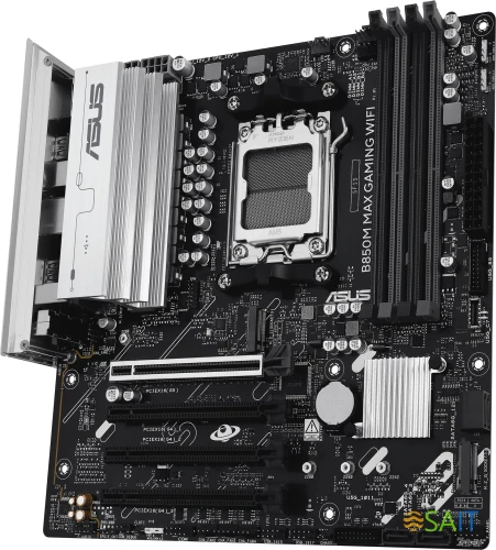 Материнская плата Asus B850M MAX GAMING WIFI SocketAM5 AMD B850 4xDDR5 mATX AC`97 8ch(7.1) GbLAN RAID+HDMI+DP