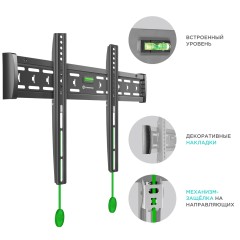 Кронштейн для телевизора Onkron FM6 черный 43"-85" макс.68.2кг настенный фиксированный