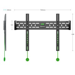 Кронштейн для телевизора Onkron FM6 черный 43"-85" макс.68.2кг настенный фиксированный