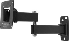 Кронштейн для телевизора Kromax OPTIMA-104 черный 10"-28" макс.25кг настенный поворотно-выдвижной и наклонный