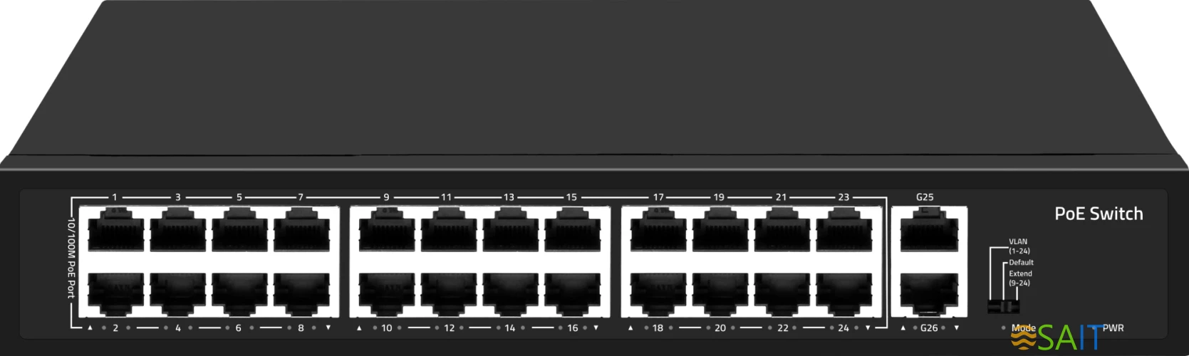 Коммутатор Falcon Eye FE-24FPG2 00-00330355 24x100Мбит/с 2x1Гбит/с 24PoE