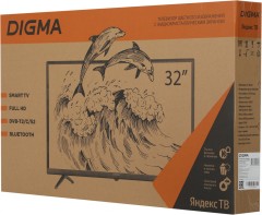 Телевизор LED Digma 32" DM-LED32SBB35 Яндекс.ТВ Slim Design черный/черный FULL HD 60Hz DVB-T DVB-T2 DVB-C DVB-S DVB-S2 USB WiFi Smart TV