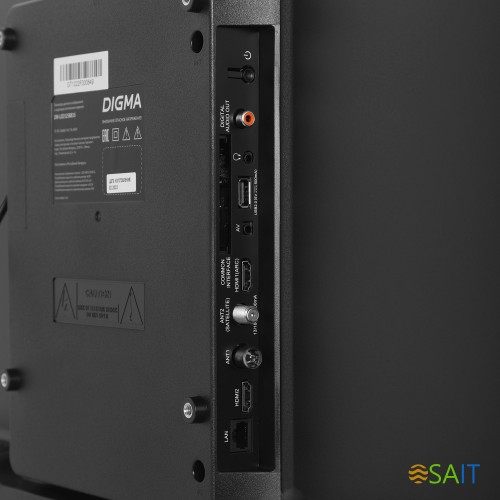 Телевизор LED Digma 32" DM-LED32SBB35 Яндекс.ТВ Slim Design черный/черный FULL HD 60Hz DVB-T DVB-T2 DVB-C DVB-S DVB-S2 USB WiFi Smart TV