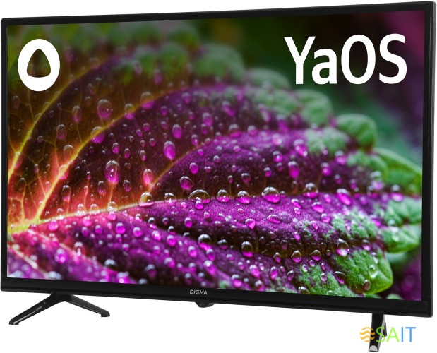 Телевизор LED Digma 32" DM-LED32SBB35 Яндекс.ТВ Slim Design черный/черный FULL HD 60Hz DVB-T DVB-T2 DVB-C DVB-S DVB-S2 USB WiFi Smart TV